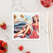 Retro Girl Classic Button Up Serviette (Beispiel)