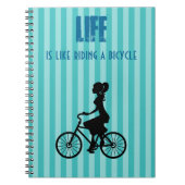 Retro Girl Cyclist - Das Leben ist wie Fahrradfahr Notizblock (Vorderseite)