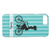 Retro Girl Cyclist Silhouette Case-Mate iPhone Hülle (Rückseite (Horizontal))