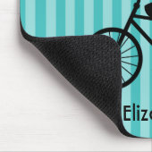 Retro Girl Cyclist Silhouette Mousepad (Ecke)