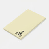 Retro Girl Cyclist Silhouette Post-it Klebezettel (angewinkelt)