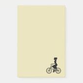 Retro Girl Cyclist Silhouette Post-it Klebezettel (Vorderseite)