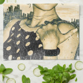 Retro Girl Geschirrtuch (Gefaltet)