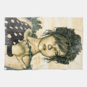 Retro Girl Geschirrtuch (Horizontal)
