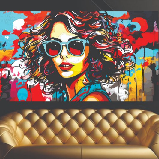 Retro Girl Graffiti Art Poster