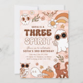 Retro Girl Halloween Einladung (Vorderseite)