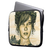 Retro Girl Laptopschutzhülle (Vorderseite Links)