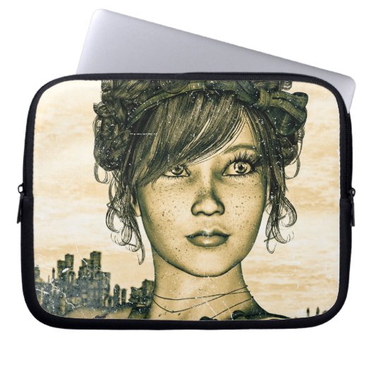Retro Girl Laptopschutzhülle (Vorderseite)