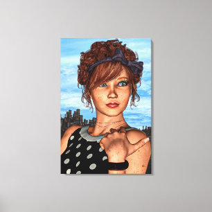 Retro Girl Leinwanddruck