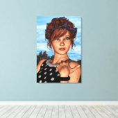 Retro Girl Leinwanddruck (Insitu (Holzboden))