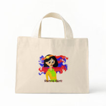 Retro Girl Mini Tote Bag
