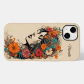 Retro Girl mit Blume im Haar Case-Mate iPhone Hülle (Rückseite (Horizontal))
