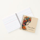 Retro Girl mit Blume in ihrem Haar, Dream Journal Notizblock (Innenseite)