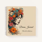 Retro Girl mit Blume in ihrem Haar, Dream Journal Notizblock (Vorderseite)