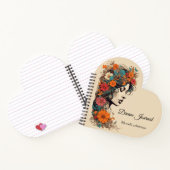 Retro Girl mit Blume in ihrer Haare Notizblock (Innenseite)