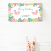 Retro Girl Pool Party Banner (InSitu)