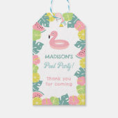 Retro Girl Pool Party Geschenkanhänger (Vorderseite)