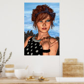Retro Girl Poster (Küche)
