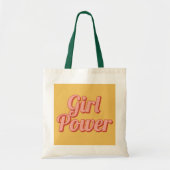 Retro Girl Power Maßgeschneiderter Name Tote Bag Tragetasche (Vorne)