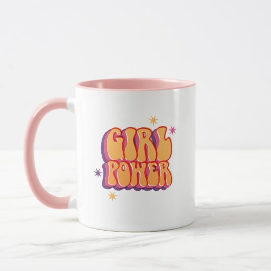Retro "GIRL POWER" Mug – Bold Feminine Energy Tasse (Links)
