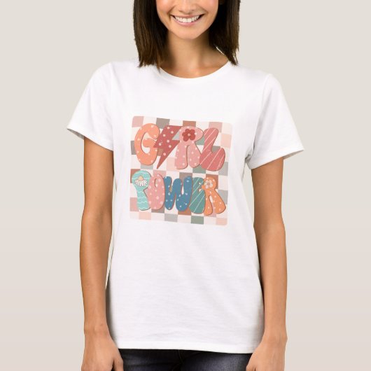Retro Girl Power T-Shirt (Vorderseite)
