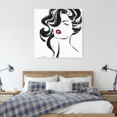 Retro Girl Red Lips Leinwanddruck (Insitu (Schlafzimmer))