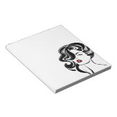 Retro Girl Red Lips Notizblock (angewinkelt)