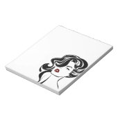 Retro Girl Red Lips Notizblock (Rotiert)
