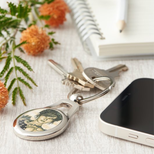 Retro Girl Schlüsselanhänger (Seite)