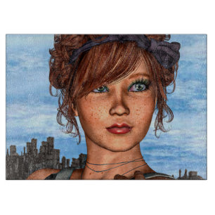 Retro Girl Schneidebrett