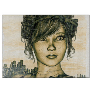 Retro Girl Schneidebrett