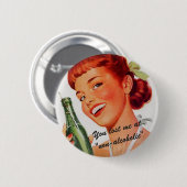 Retro Girl Soda Advert Slogan Button (Vorne & Hinten)