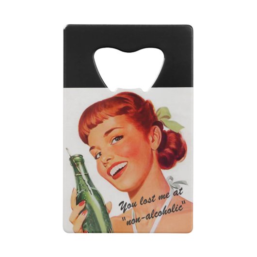 Retro Girl Soda Advert Slogan Geldbeutel Flaschenöffner (Vorderseite)