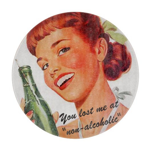 Retro Girl Soda Advert Slogan Schneidebrett (Vorderseite)