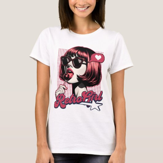 Retro Girl T - Shirt (Vorderseite)