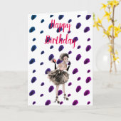 Retro Girl Woman Birthday Card Karte (Gelbe Blume)