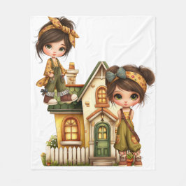 Retro Girls Baby Blanket Fleecedecke