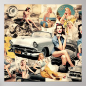 Retro Girls Collage aus den 50er Jahren Poster (Vorne)