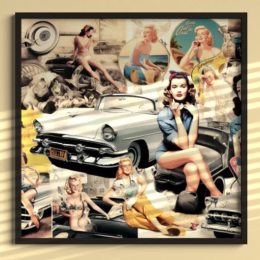 Retro Girls Collage aus den 50er Jahren Poster
