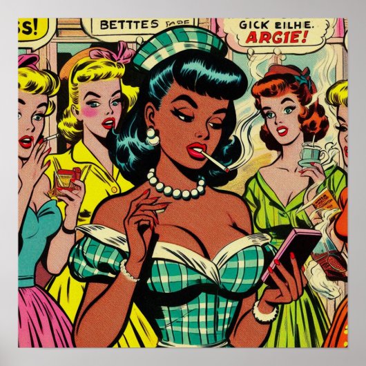 Retro Girls Comic Poster (Vorne)