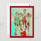 Retro Girls Day am Strand Postkarte (Vorne/Hinten)