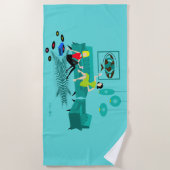 Retro Girl's Night in Beach Handtuch (Vorderseite)