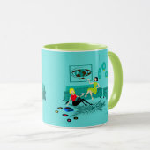 Retro Girl's Night in Coffee Tasse (VorderseiteRechts)