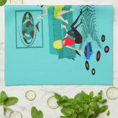 Retro Girls' Night in Disc Totuch Geschirrtuch (Gefaltet)