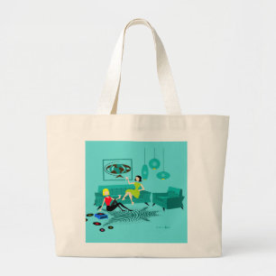 Retro Girls' Night in Jumbo Tote Bag Stoffbeutel