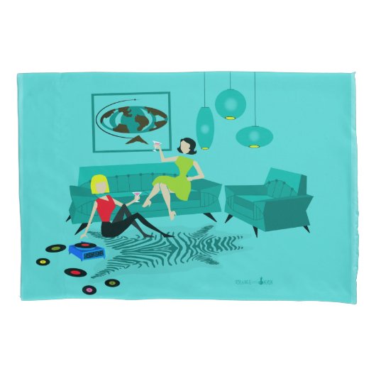 Retro Girl's Night in Pillowcase Kissenbezug (Vorderseite)