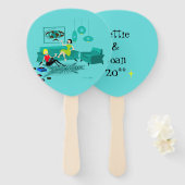 Retro Girl's Night in Set of Fans Fächer (Vorne und Hinten)