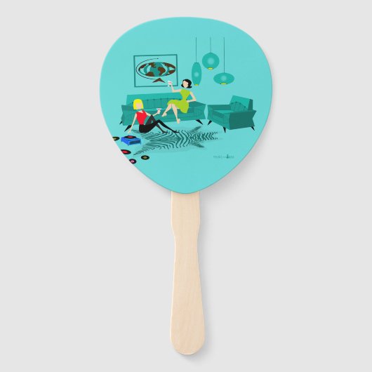 Retro Girl's Night in Set of Fans Fächer (Vorderseite)