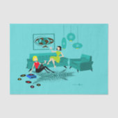 Retro Girl's Night-in-Tissue Seidenpapier (Vorderseite)