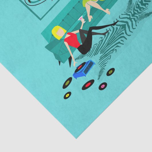 Retro Girl's Night-in-Tissue Seidenpapier (Ausschnitt)